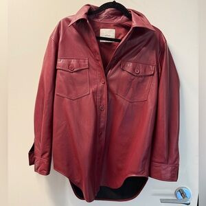 Wilfred Deep Red Leather Jacket